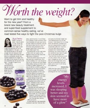 100% Pure Acai Berry in Sunday Express